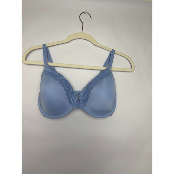 Natori Bra Women's 32DDD Blue Bluebell Refined Contour T-Shirt Lace Trim EUC - Picture 3 of 5